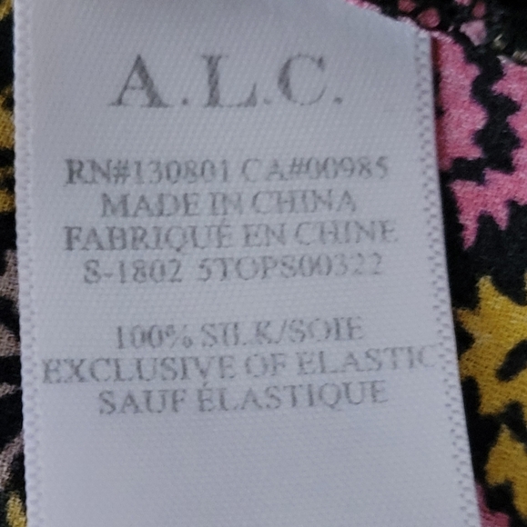A.L.C. Agra Off The Shoulder Fliral Print Silk Top Size 14 - Picture 4 of 5